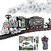 Haktoys Radio Controlled Military Simulation RC Train Set, Battery Operated Ready to Play Steam Locomotive with LED Lights, and Sound (Bonus Figurine Pack Included)