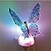 Fiber Optic Light Color Changing - Butterfly Lights Led Lamp Changeable Night Light Lamp - Butterfly Party Supplies Solar Lamp Kids Room Decor - 110v-220v Wall Decoration Purple Butterfly Decorations