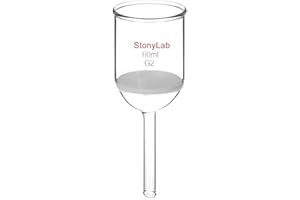 StonyLab Borosilicate Glass Buchner Filtering Funnel with Medium Frit(G2), 46mm Inner-Diameter, 60mm Depth (60ml)