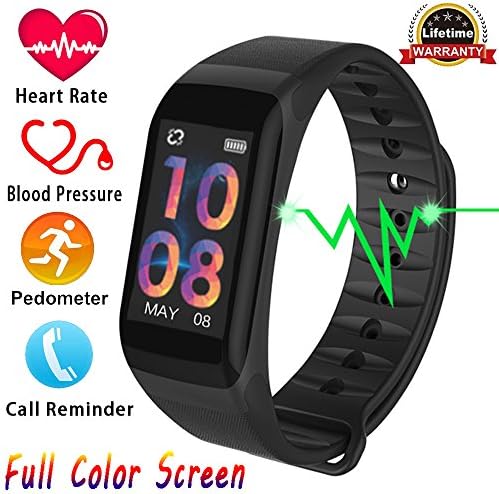 Fitness Tracker, Activity Tracker with HD Colorful Touch Screen,Health Tracker with HR/Blood Pressure/Blood Oxygen/Sleep Monitor,Fitness Watch IP67 Waterproof Smart Band with Calorie Counter Pedometer