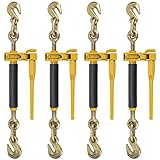 Peerless Ratchet Style Folding Handle Load Binder With 2 Grab Hooks - 7,100 lbs. Safe Working Load (For 5/16'' Grade 70, 3/8'' Grade 70 or 3/8'' Grade 80 Chain - Pack of 4)