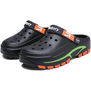 Sport Clogs for Men, Slip-On Garden Sandals with Ventilation Holes, Chunky Sole