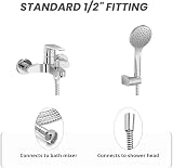 ZOTTI 2m Shower Hose Smooth PVC Anti-Kink Brass Connectors Universal G1/2 Chrome view 5