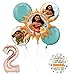 Moana 2nd Birthday party Supplies and Princess Balloon Bouquet Decorations