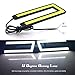 LEADTOPS 2pcs/set U Shape Car LED Daytime Running Lights COB DRL 12V DC Slim Black Case (White Light)