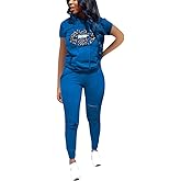 Nimsruc Two Piece Outfits for Women Short Sleeve Sweatsuit Casual Tracksuit
