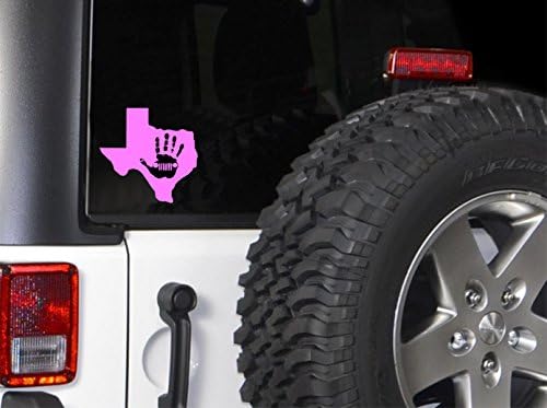 Jeep Texas Wave Sticker vinyl Decal 5.5" tall / Pink / / Jeep Wave, Eat Sleep Jeep, Jeep Hand, wrangler, cherokee, renegade