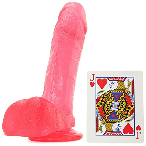 Doc Johnson Crystal Jellies 7" Realistic Dildo with Suction Cup - Pink - Image 4