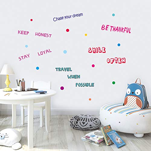 IARTTOP Inspirational Quotes Wall Decal, Motivational Phrases Sticker for Home Decoration, Positive Sayings Window Cling Decor and Classroom Decor (3 Sheet Multicolor Decals)