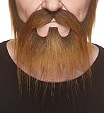 Mustaches Self Adhesive, Novelty, Nomad Fake Beard and Fake Mustache, False Facial Hair, Costume Accessory for Adults, Brown Color