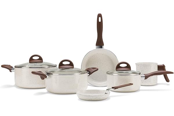 Brinox - Jogo de Panelas Antiaderente Ceramic Life 6 Peças Smart Plus - Vanilla