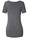 Timeson Pleated Blouse, Tunic Shirts Loose Fitting Shirts Drape Front Knit T Shirt Dark Grey Large