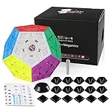 Coogam Qiyi X-Man Galaxy V2 Magnetic Megaminx Cube Sculpted Stickerless Pentagonal Dodecahedron Speed Cube Enhanced Version Puzzle Toy (V2 M Sculpted Version)