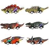 Dinosaur Toy Pull Back Cars, 6 Pack Dino Toys for 3 Year Old Boys and Toddlers, Boy Toys Age 3,4,5 and Up, Pull Back Toy Cars, Dinosaur Games with T-Rex by GreenKidz