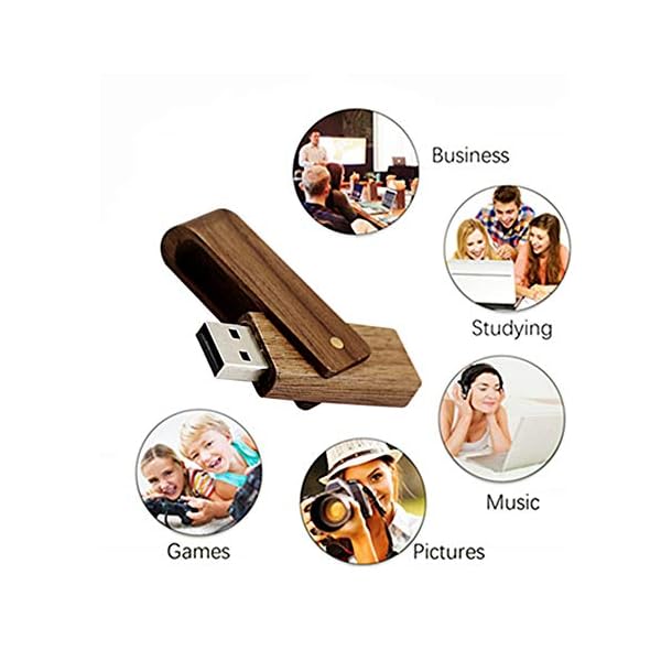 USB-Stick (3.0, 128 GB, Walnussholz), 5 Stück – Bild 4