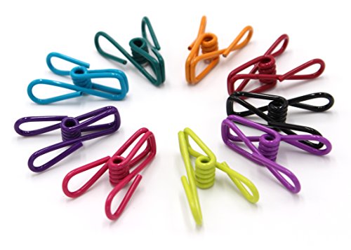 Pack of 60 - Multi-purpose Clothesline Utility Clips, Steel Wire Clips (Assorted Colors)