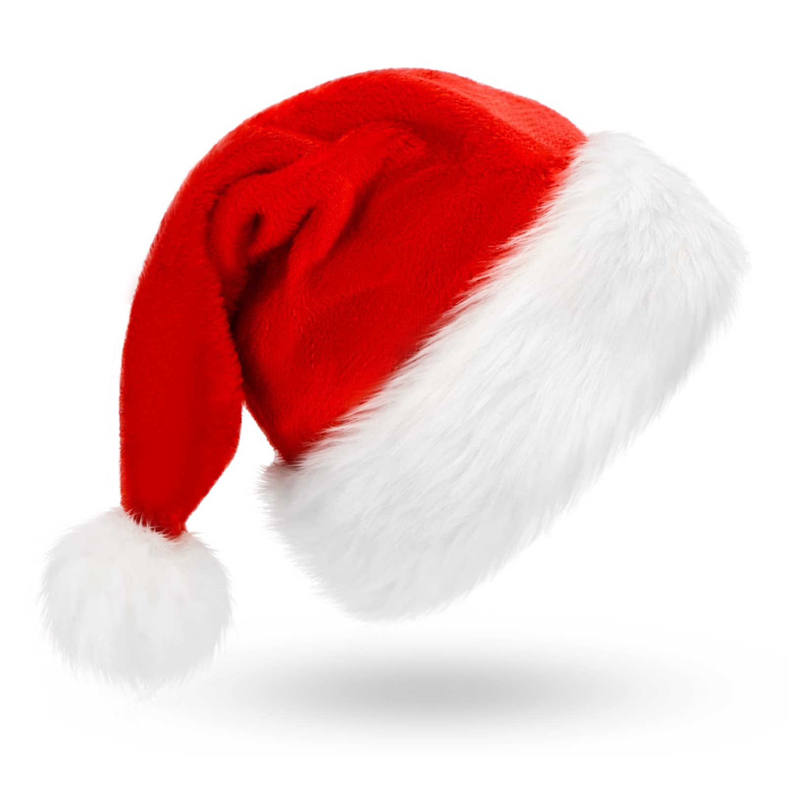 Christmas Hats Santa Hat Adult: Xmas Hat Holiday for Adults, Unisex Velvet Comfort Christmas Party Hat Thicken Classic Fur for Christmas Gifts New Year Festive Holiday Gifts for Men Women