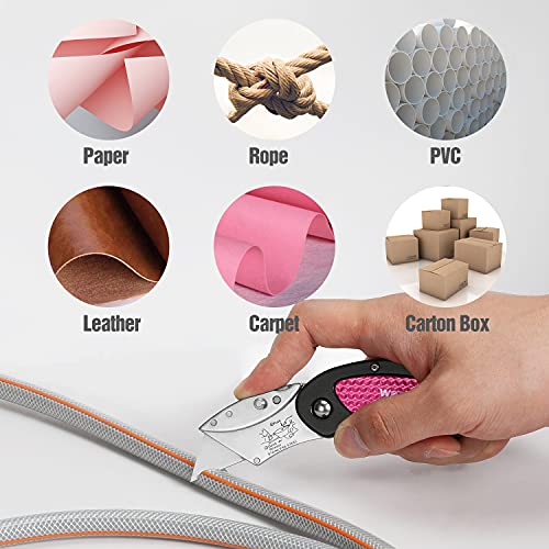 WORKPRO Pink Utility Knife & Multi Tool Set, Folding Box Cutter, Quick Change Blade, 8 in 1 Multi Function Scissor- Portable Pocket Tools for Outdoors, Camping, Fishing, Hiking