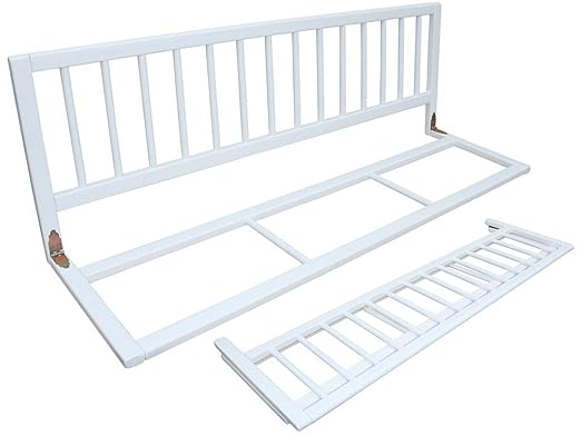 Bettgitter Bettschutzgitter Kinderbettgitter massiv 120x40 cm weiss