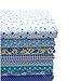 KINGSO 8PCS Cotton Fabric Bundles Quilting Sewing Patchwork Cloths DIY Craft 19.7x19.7inch Blue Series