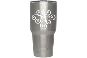 ViaVinyl Monogram die cut decal/sticker. CLICK FOR COLOR/LETTER OPTIONS. AVAILABLE IN FOUR COLORS AND ALL LETTERS A-Z! Great for windows, Yeti and RTIC tumblers, Macbooks and more! (Letter "A", White)