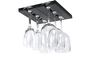 ROLMZJX 2 PCS Wine glass rack, wine glass holder under cabinet, hanging wine glasses rack, punch-free plastic wine glass rack