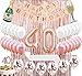 Sllyfo 40th Birthday Decorations Party Supplies Kit - 40th Birthday Gifts for Women,40 Cake Topper|Banner|sash|Rose Gold Curtain Backdrop Props|Confetti Balloons|Champagne Balloon. (40)