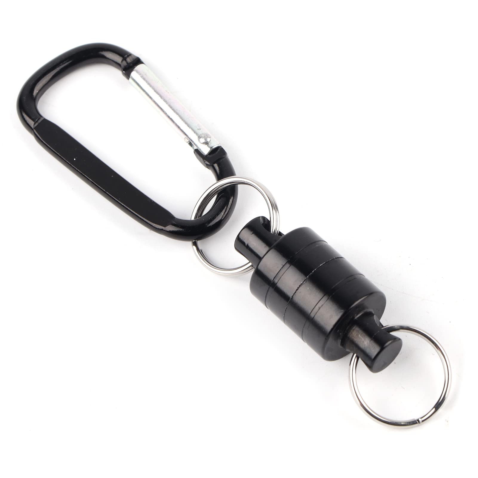 DEWIN Fishing Accessory Tool, Magnet Buckle Fly Fishing Magnetic Net Release Clip Hanging Holder Lanyard Clip for Fishing Accessory Tool (Black Single)