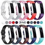 Fitbit Alta Bands, Konikit Soft Adjustable Replacement Band Accessory with Secure Watch Clasps for Fitbit Alta, Pack of 10