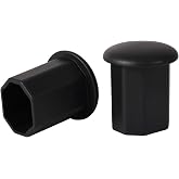 2pcs Lacrosse End Caps, Anti-Slip Lacrosse Tape Saver Butt End Covers | Shaft Protectors Hockey Stick Ball Stop Supplies Sports Accessories (Black)