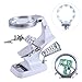 Magnifier Station with LED Light, SoMarkt 3X 4.5X Magnifying Glass with 10 LED Light Multifunctional Helping Hand Magnifier Station For Soldering Assembly Repair Modeling and Hobby, White