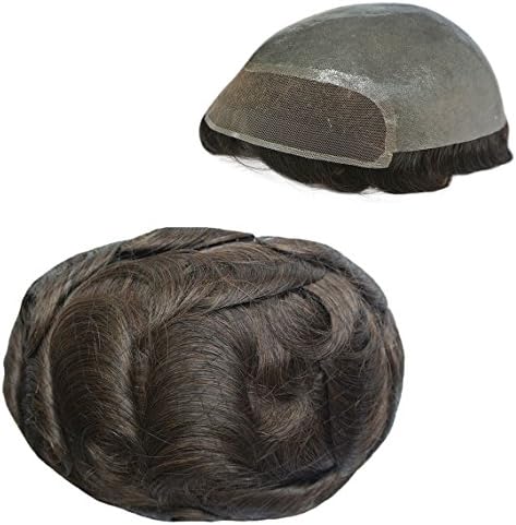 Topnotion Lace Front Skin Human Hair Toupee for Men 8"x10" Hair Pieces