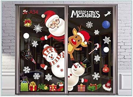 Decorazioni Per Finestre Natalizie.Yisscen Adesivo Per Finestre Natale Adesivo Per Finestre Decorazioni Natalizie Fiocco Di Neve Decorazioni Per Finestre Vetrine Pannelli Di Vetro Amazon It Casa E Cucina