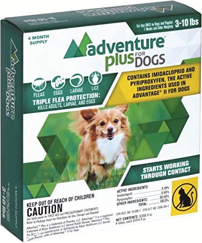 Adventure Plus - Flea Drops - MADE IN THE USA ((4-dose) SMALL DOG (3-10 lbs))