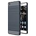 Huawei P8 Case, Landee Soft TPU Shock Absorption and Carbon Fiber Design Silicone Case for Huawei P8 (Navy Blue)
