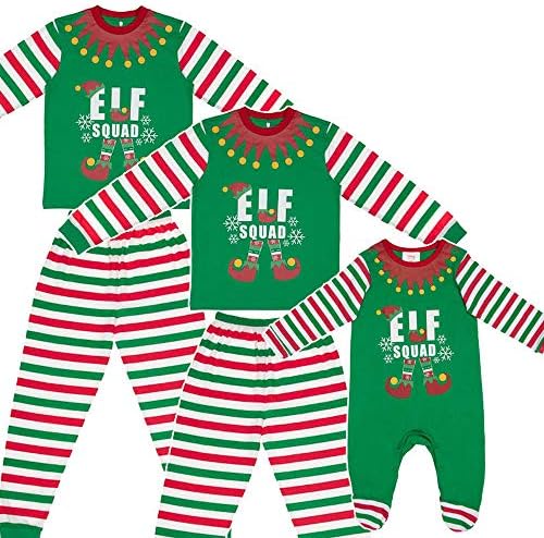 Elf Squad PJs Matching Family Christmas Elf Pyjamas Mens Womens Child Newborn