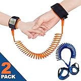 Anti Lost Wristband Link for Child & Babies Toddler Safety, Harnesses & Leashes Walking Hand Belt Straps (4.9ft Blue + 8.2ft Orange) by Ecobaby