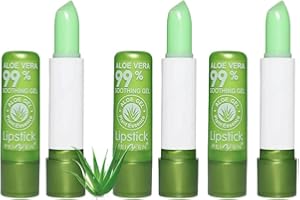 ELIVERSION Aloe Vera Lipstick, Magic Temperature PH Color Changing Moisturizing Lipstick, Tinted Lip Balm, Lip Tint, Lip Makeup, Glossier Lip Balm, Natural Lasting Moisturizing Lipstick (3PCS)