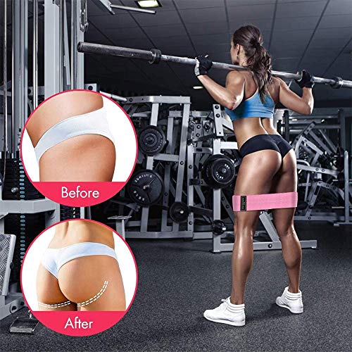 ANDSTON Resistance Bands for Legs and Butt, Non-Slip Elastic Fitness Booty Bands, Fabric Workout Bands Exercise Loops Bands Hip Bands for Women Body Stretching, Yoga, Pilates (3 Pack)