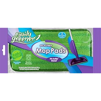 Swiffer WetJet Compatible, Microfiber Mop Pads by Easily Greener, Reusable Refills for Wet Jet, 2 Count