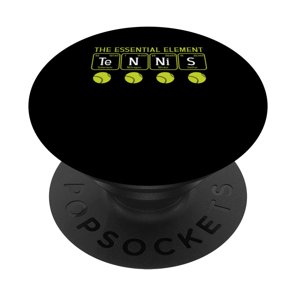 Tennis The Essential Element Funny Chemical Science Sports PopSockets Swappable PopGrip