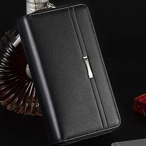 thumbnail image 2 of Men's Bifold Long Zip Around Wallet – Faux Leather Clutch Purse With Credit Card Holder 2 of 4