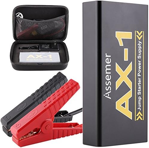 Assemer Portable Vehicle Car Jump Starter 600A Peak 12000mAh (UP to 5L gas/3.0L Diesel Engine) Auto Battery Booster Power Bank with Multiple Protected Smart Clamp( IMPROVEMENT UPGRADE VERSION AX-1 )