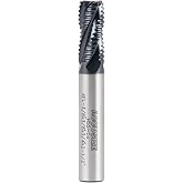 Accusize Industrial Tools Standard Tooth M42 8% Cobalt TiAlN Roughing End Mill, 3/8" Diameter, 3/8" Shank Diameter, 3/4" Flute Length, 1102-0038