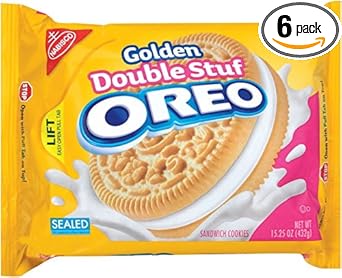 Oreo Golden Double Stuf Sandwich Cookies Original 15 25 Ounce Pack Of 6 Amazon Com Grocery Gourmet Food