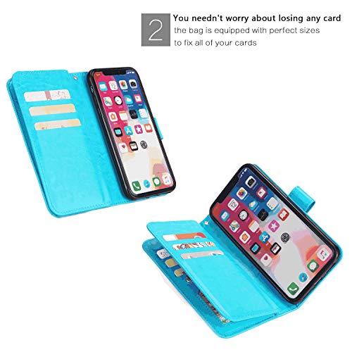 iPhone 11 Flip Case, Cover for Leather Card Holders wallet Cover Extra-Shockproof Business Kickstand Flip Cover