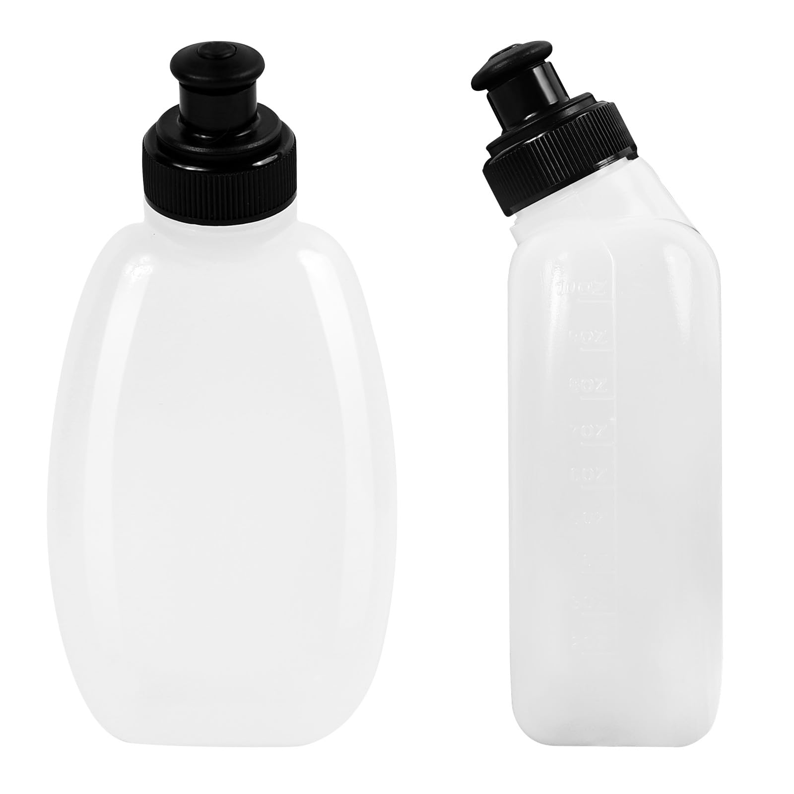 View 1 of 2 Pack 10oz BPA-Free Bike Water Bottle and Running Water Bottle Set - For Hydration Belt, Handheld Water Bottle Running, Small Water Bottles, Flip Belt Water Bottle - Ideal for Marathon, Hiking