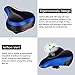 TONBUX Comfortable Bicycle Seat, Bike Seat Replacement with Dual Shock Absorbing Ball Wide Bike Seat Memory Foam Bicycle Seat with Mounting Wrench (Blue)