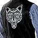 VEGASBEE Big Lone Wolf Head Patch Light Reflective Embroidered Iron-On Patch for Jacket Vest Large Size 12