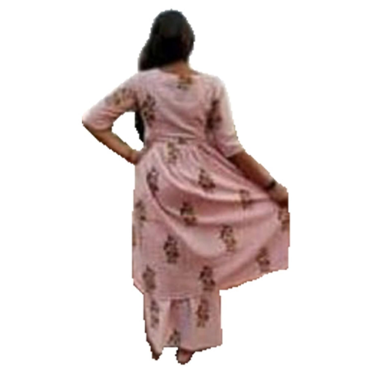 narsinh cotton printed kurti palazzo set pinkk